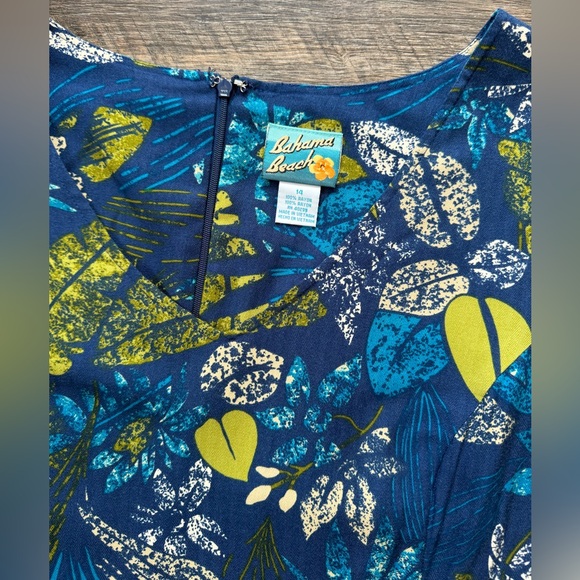 Bahama Beach Hawaiian Print Sheath Dress Size 14 100% Rayon - Picture 3 of 10